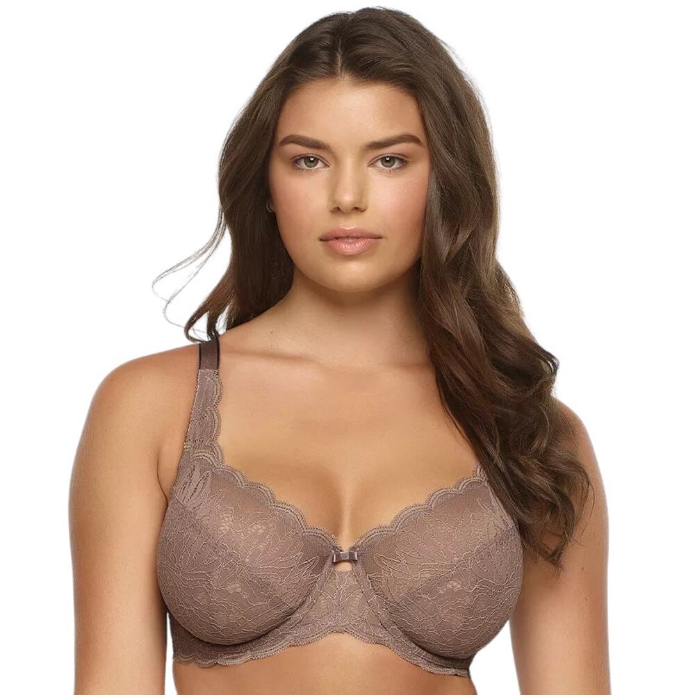 Paramour by Felina Peridot Lace Bra Underwire 115073 Size 40C in Mink Color